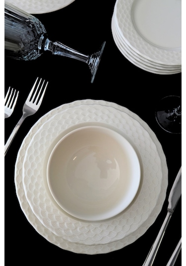 Porser Costa Transparan Yemek Takımı 6 Kişilik 24 Parça Cos24yk Krem