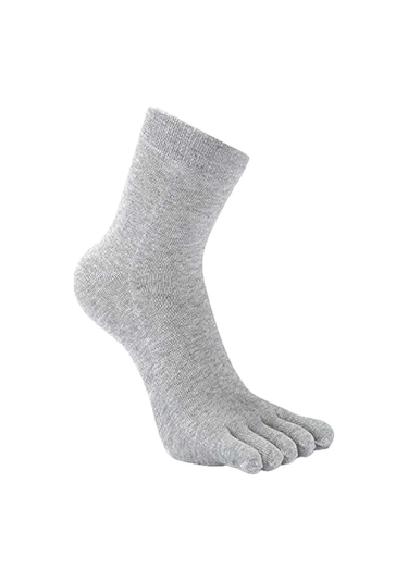 Tezzgelsin Erkek 6'lı Bambu  Çorabı Parmak Çorap Gri