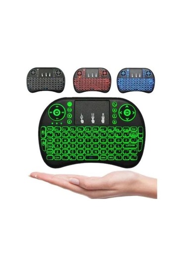 Smart TV - TV Box Kablosuz Dokunmatik Işıklı Q Klavye - Wireless