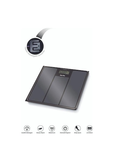 Aprilla Abs-1033 Yüksek Hassasiyetli Dijital Siyah Banyo Baskülü