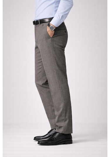 Classics Men Caserta Klasik Fit Likralı Erkek Kanvas Pantolon - 7517 Krem