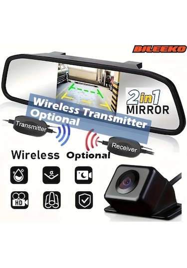 Motion003 Bileeko 2 İn 1 Araba Ayna Ve Kamera Kiti Kablosuz Verici Sürümü Yüksek Çözünü