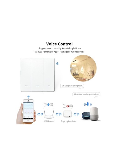 Dancemonkey 3 Butonlu Akıllı Anahtar Akıllı Duvar Anahtarı Beyaz, Yüksek Kaliteli Model