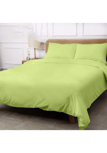 Çarşafı Lastikli 120lik Yataklar İçin Düz Renk Nevresim Takımı Yeşil