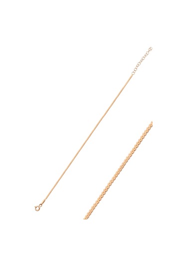 Gümüş Rose Örgü Modeli İtalyan Zincir Halhal Gümüş - Rose