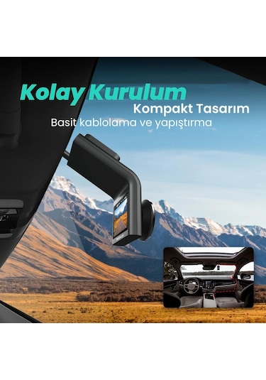 360+ G300H Pro 2K QHD ADAS Wifi + GPS 140° Geniş Açı Gece Görüşlü Akıllı Araç İçi Kamera