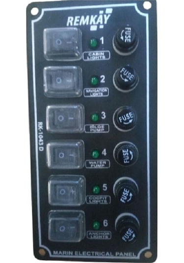 Tekne Sigorta Paneli, Karavan Sigorta Paneli, Switch Panel, 6'lı, 80x170mm