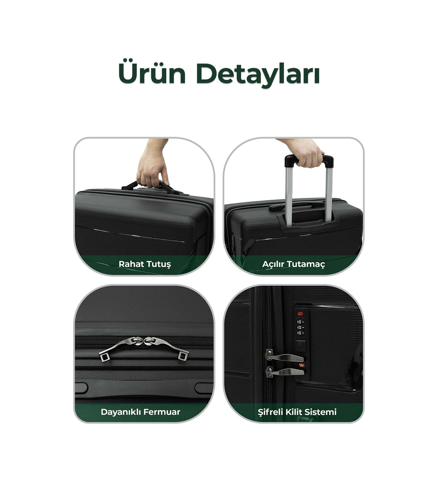 Copella Pp Polipropilen&kırılmaz Orta Boy Valiz 65 Cm Gri