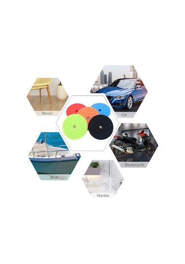 Fosenze 6 Parça Sünger Polisaj Pedi Seti - 150mm Cila Ve Parlatma İçin Premium Kalite