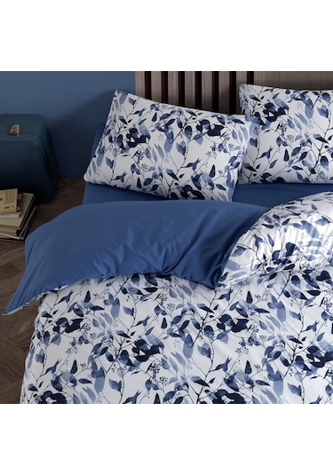 Coté Blanc Leaves %100 Pamuk Çift Kişilik Nevresim Takımı