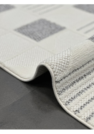 Woolen Halı Venis Bukle Halı 8804 Grı Renkli