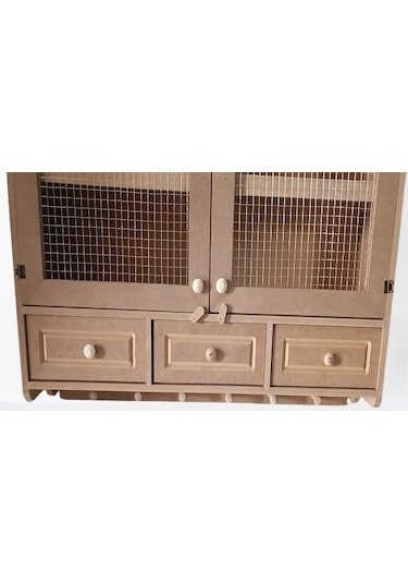 Hobi Dekoratif Telli Dolap Terek Ahşap Mdf Ham Cnc Kesim Model El Yapım