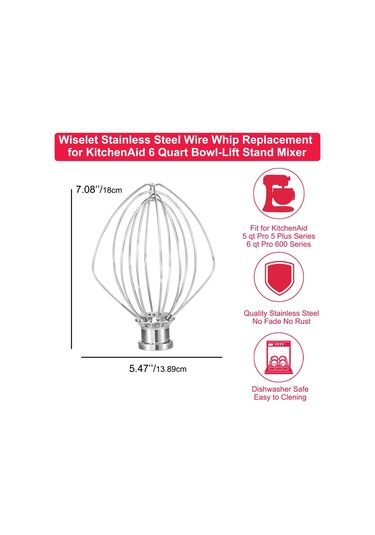 Ximistore9 Kitchenaid Kn256ww 6qt Çelik Tel Hamur Karıştırıcı Ucu - Profesyonel Model Uyumlu, Dayanıklı Ve Verimli Karıştırma Diğer