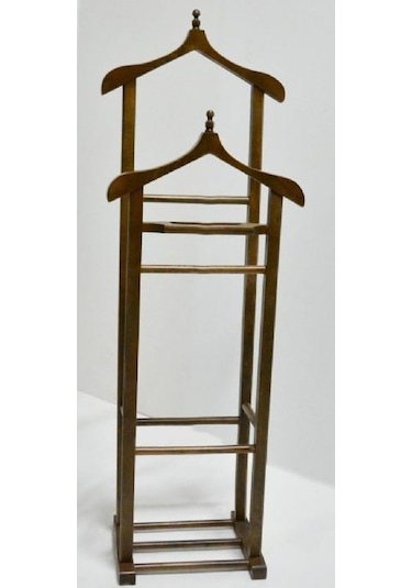 Dilsiz Uşak Çift Tepe Model Parlak Ceviz Askılık Kayın Torna Iske N11.163 Beyaz - Ceviz