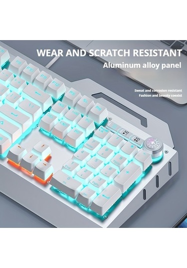 Fastbuy 104 Tuşlu Mavi Arkadan Aydınlatmalı Ergonomik Kablolu Mekanik Klavye