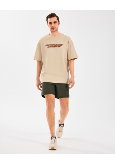 Skechers M Heavyweight Graphic Tee T-shirt Erkek Bej Tshirt S2510155-211 Bej