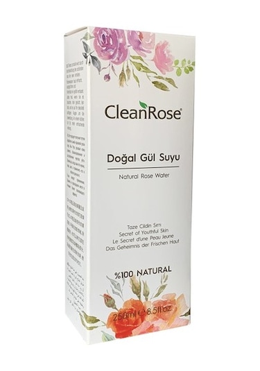 Clean Rose Doğal Gül Suyu Kutulu Pet Şişe 250 ML