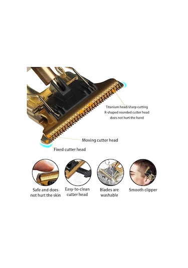 Vintage T9 Elektrikli Akülü Saç Kesme Makinesi Profesyonel Saç Berber Giyotin Erkekler Için Kesme Makinesi Tıraş Makinesi Sakal Çakmak