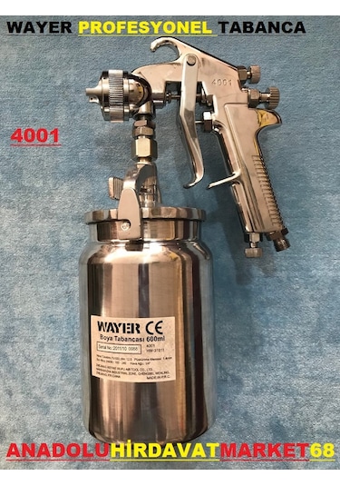 Wayer Pro Havalı Boya Tabancası Alt Depo Boya Tabanca 1.4 MM 1000