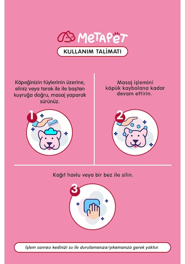 Metapet Koku Giderici Kuru Köpük Köpek Şampuanı Organik Hassas Ciltli Yavrular İçin 200 ML