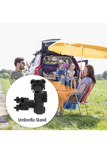 Folinda Siyah Nilon Şemsiye Tutucu, Hızlı Ayarlı Sabitleme, 15x6 Cm, 120 Gr, Çok Amaçlı Taşıyıcı