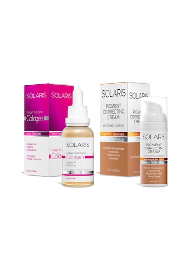 Solaris Kolajen Cilt Bakım Serumu 30 ML + Aydınlatıcı Leke Kremi