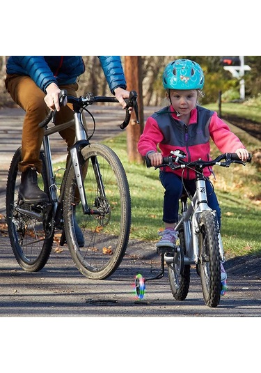 Samdoo 12-20 İnç Bisiklet Denge Tekerlekleri, Işıklı Yeşil Tekerlekler, Çelik Konstrüksiyon, Tam Aksesuar Seti Araçlar, Zil Dahil Yeşil
