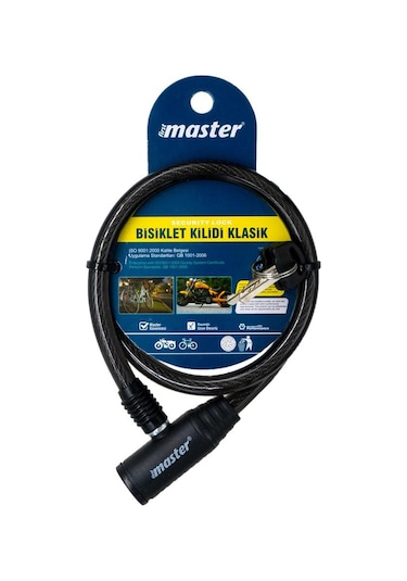 Master 500940 Anahtarlı Bisiklet Kilidi 10mm X 65cm Çok Renkli