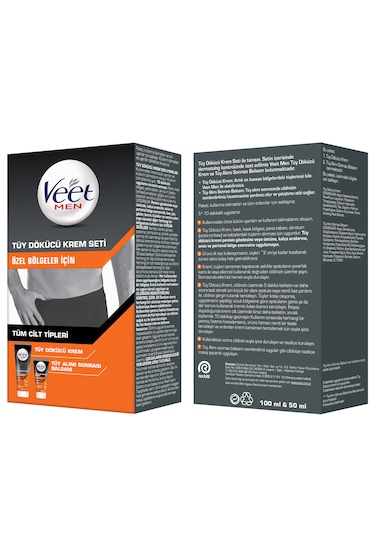Veet Men Özel Bölgeler İçin Tüy Dökücü Krem 3 x 100 ML + Balsam 3 x 50 ML