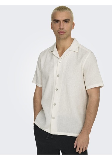 Only & Sons Erkek Waffle Kumaş Yazlık Resort Gömlek - Onsbertil Model" Cok Renklı
