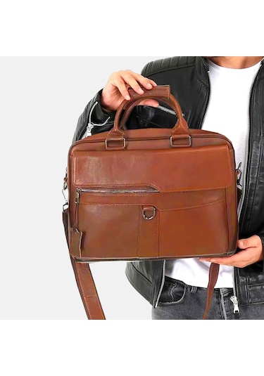 Lederax Hakiki Deri Evrak Portföy Laptop Çantası Ld481 Taba