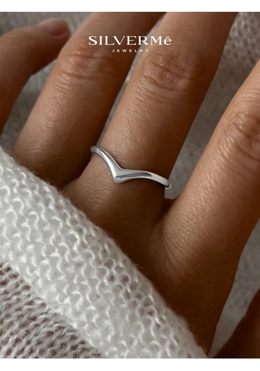 Sılverme 925 Ayar Gümüş İnce Yüzük, Serçe Parmağı İçin Gümüş 94660023 Gri