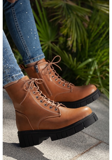 D099 Kadın Bot&bootie Postal Bot Taba