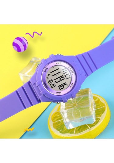 Xindoker Skmeı 1716 Çocuklar İçin Dijital Saat - 7 Renkli Led Arka Işığı, Zaman/hafta/tarih/alarm, 5atm Su Geçirmez Spor Silikon Kol Saati Siyah Çok Renkli