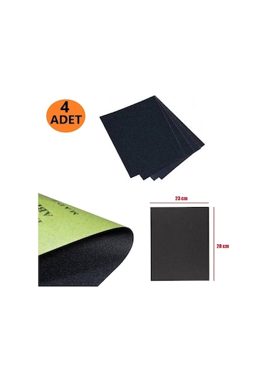 4 Adet 60 Kum Su Zımparası Kağıt Zımpara 23x28