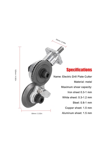 Teltree Metal Levha Kesici, 0.8mm Ve Altı Metal Levhaları Keser, 12-21v Lityum Matkap Uyumlu, Dayanıklı Çelik Bladesli, Plastik Kutu İle Paketli