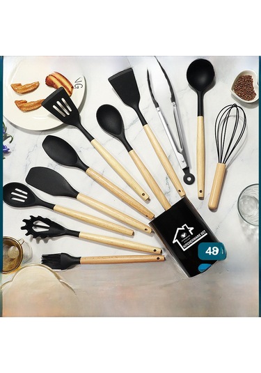 Monyee Güvenli Yemek Dereceli Silikon 12'li Set: Isıya Dayanıklı, Kaynamaz Tencere Uyumlu, Ev Mutfak Çakmaç, Kaşık Ve Çatal Takımı Pembe, 700g Diğer