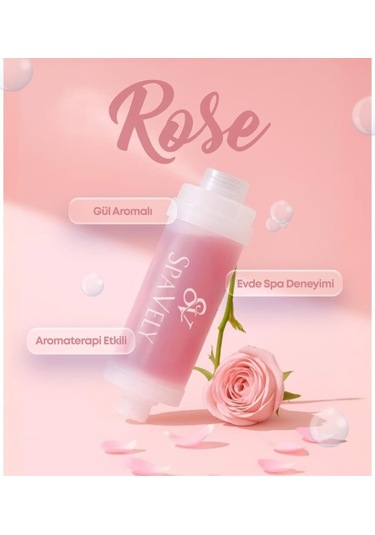 Spavely Gül Esanslı Duş Başlığı Filtresi Arıtması Güney Kore Menşei Klor Kireç Karşıtı Hoş Kokulu 150 Gr Beyaz