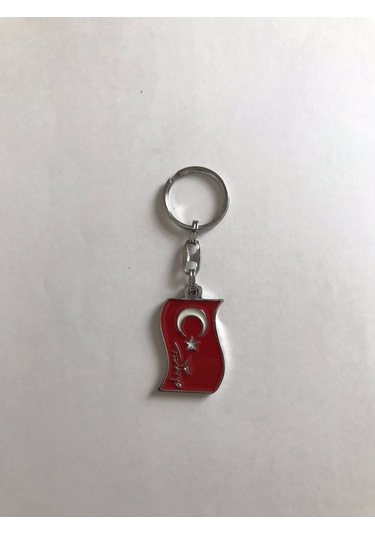 Bd Tekstil Türk Bayrağı Tasarım Kırmızı Renkli Anahtarlık