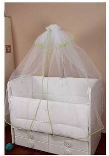 Hugoy Bebek beşik cibinliği ve demiri, cibinlik ince yeşil