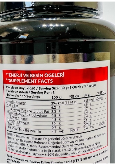 Protein Tozu 480 Gr Çikolata Aromalı Whey Protein 24 Gram Protein 16 Servis