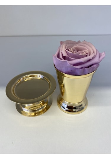 Gül Kovası Ve Lokumluk Set Gold