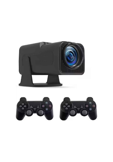 Android Projeksiyon Siyah Taşınabilir Sinema Projektörü 4k 1080p Ev Sineması Bluetooth