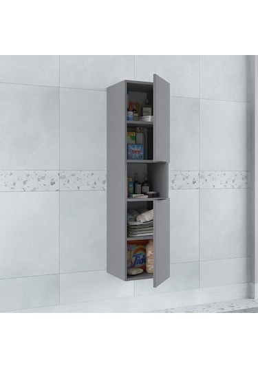 Biani Fix Arya Ve Loft Uyumlu Mat Gri Boy Dolabı Çok Renkli