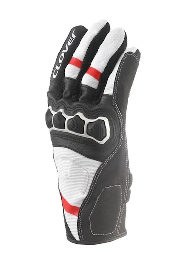 Clover Airtouch-2 Kadın Korumalı Motosiklet Eldiveni Beyaz Kırmızı