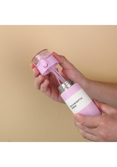 Gri 150/250 Ml Yalıtımlı Bardak Sızdırmaz Tek Tuşla Açılan Silikon Meme Taşınabilir Uzun Ömürlü Yalıtım Paslanmaz Çelik Termal Kupa 150ml