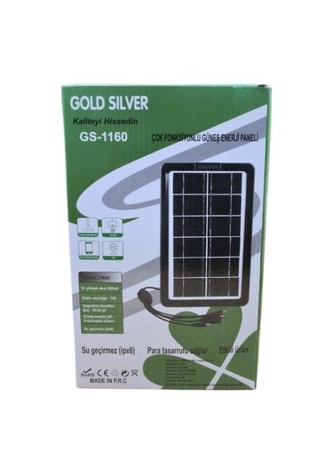 Gold Silver Gs-1160 Çok Fonksiyonlu Güneş Enerji Paneli - Şarj Cihazı