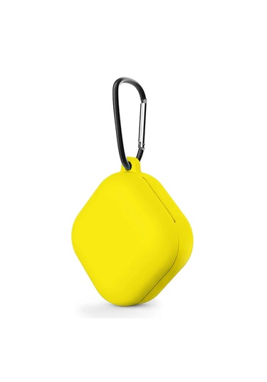 Samsung Galaxy Buds Live - Galaxy Buds Fe Yumlu Mat Silikon Kılıf+kanca Sarı