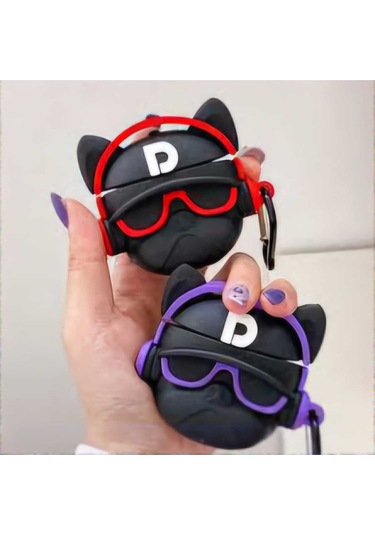 İphone 1/2. Nesil Uyumlu Koruyucu Bluetooth Kulaklık Kılıfı Figürlü Gözlüklü Airpods 1/2. Nesil