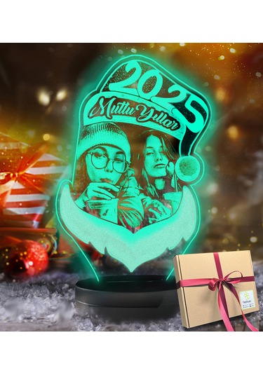 Yılbaşı Hediyesi Noel Baba İçerisinde Kişiye Özel Resimli 3d Led
